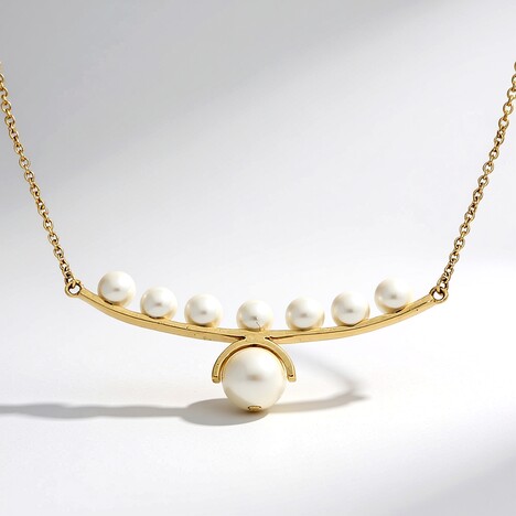 Collana in oro con Perla d'Acqua Dolce Bianca