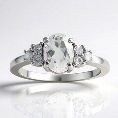 Anello in argento con Topazio Bianco