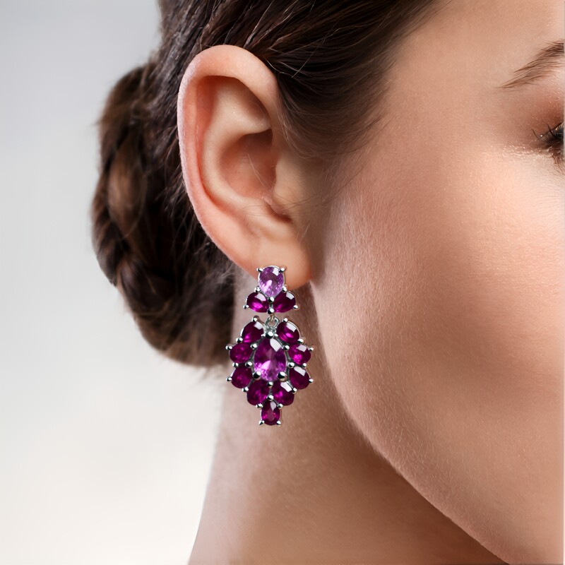 Edelstein-Silberohrringe