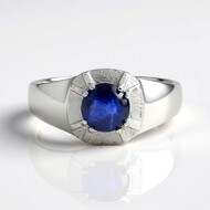 Anello in argento con Zaffiro Stellato Blu (de Melo Essence)