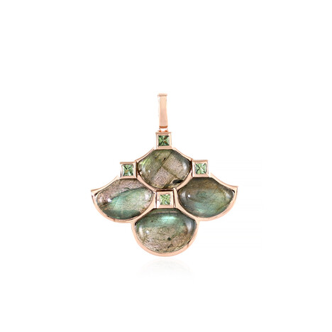 Zilveren hanger met een Groene Minary Labradoriet (KM by Juwelo)