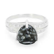 Schneeflocken-Obsidian-Silberring