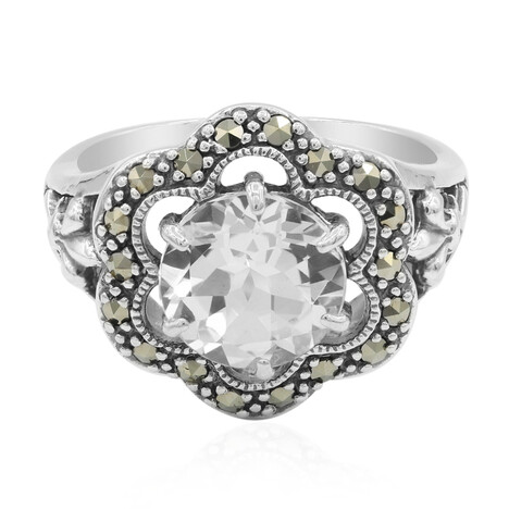 Weißer Topas-Silberring