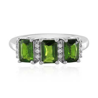 Anello in argento con Diopside Russo
