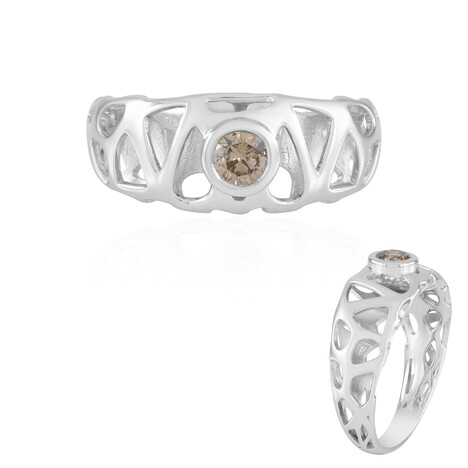 I2 Champagner-Brillant-Silberring (Ornaments by de Melo)