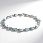 Bracciale in argento con Topazio Blu Cielo