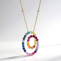 Collana in oro con Zaffiro Fancy