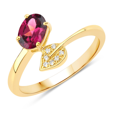 Zilveren ring met een rhodliet