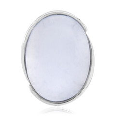 Zilveren hanger met een Blauwe chalcedoon