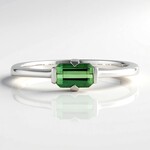 Anello in argento con Tormalina Verde di Benedito
