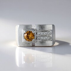 Anello in argento con Zircone Giallo