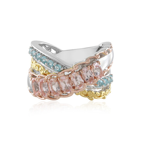 Anello in argento con Morganite (Gems en Vogue)