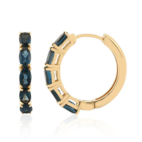 Londonblauer Topas-Silberohrringe