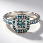 Anello placcato in platino con Diamante Fancy