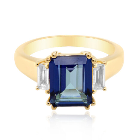 Anillo en plata con Topacio azul royal