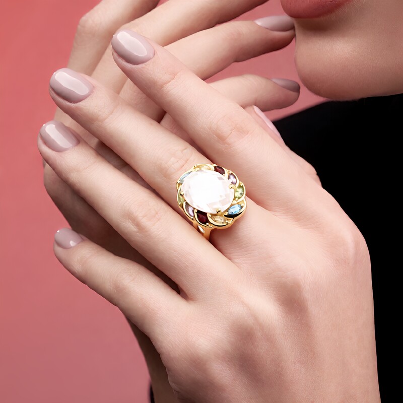 Anello in argento con Quarzo Bianco