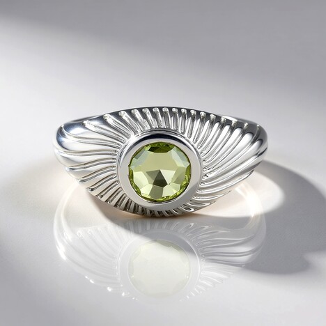 Anello in argento con Ametista Verde