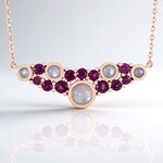 Collana in argento con Pietra di Luna Bianca (KM by Juwelo)
