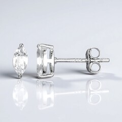 Orecchini in argento con Topazio Bianco