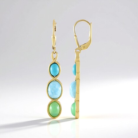 Orecchini in argento con Larimar (KM by Juwelo)