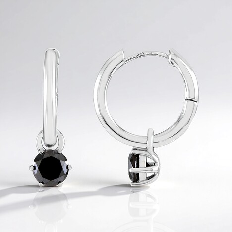 Orecchini in argento con Diamante Nero