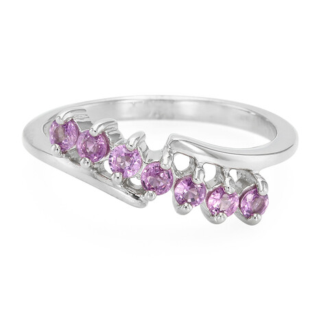 Zilveren herenring met Onverhitte Purper Saffieren