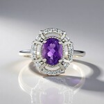 Anello in argento con Ametista Zambiana