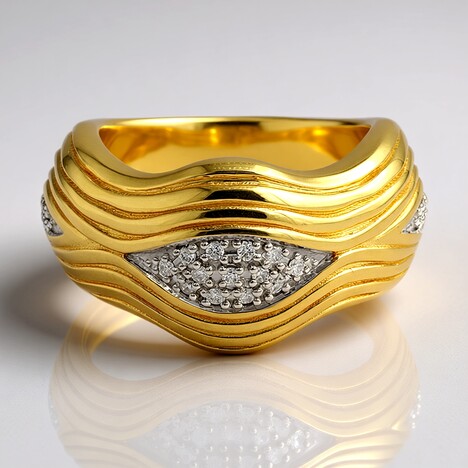 Anello placcato in oro con Diamante (Annette)