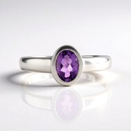 Anello in argento con Ametista Uruguay