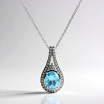 Collana in argento con Topazio Blu Cielo