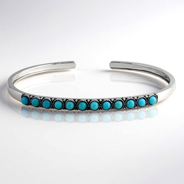 Bransoletka bangle ze srebra - Turkus niebieski Kingman Mohave  (Jones Lee)