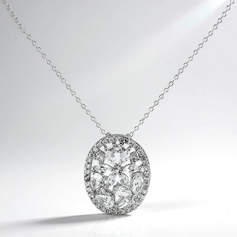 Collana in argento con Topazio Bianco