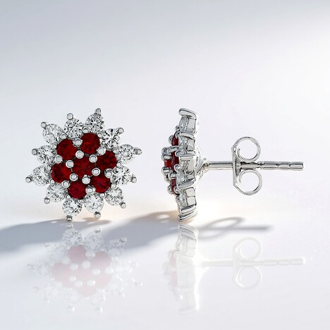 Orecchini in argento con Rubino Tanzania (Adela Silber)