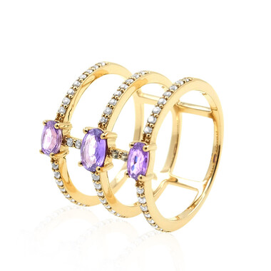 Anello in oro con Zaffiro Ceylon Porpora (non riscaldato)