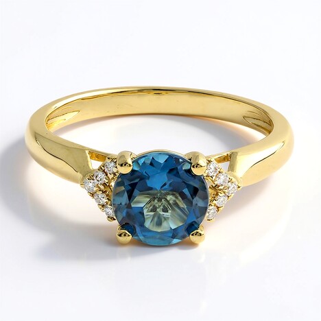 Anello in oro con Topazio Blu Londra