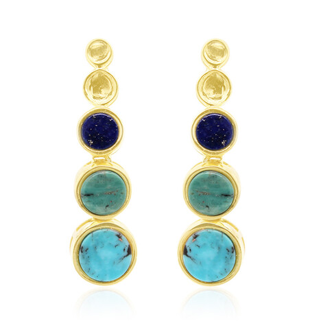 Kingman Turquoise Silver Earrings (Anne Bever)