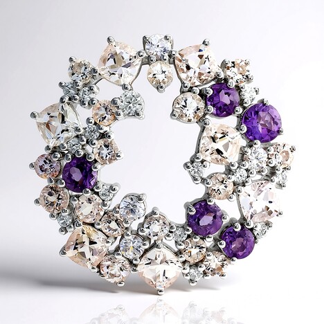 Pendentif en argent et Topaze rose (de Melo)
