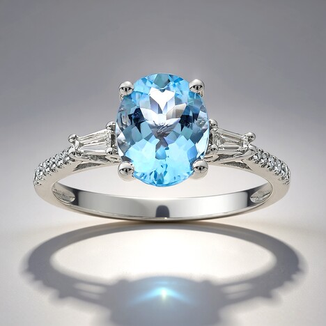 Anello in oro con Acquamarina Brasiliana (CIRARI)
