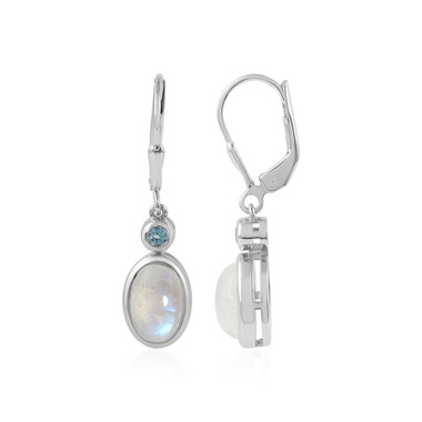 Pendientes en plata con Piedra de luna azul (KM by Juwelo)