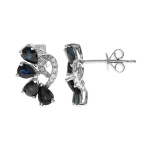 Blauer Ceylon-Saphir-Goldohrringe (CIRARI) 