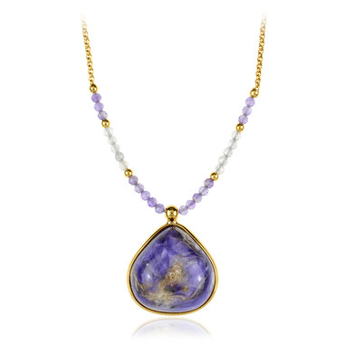 Collana in argento con Charoite (dagen)