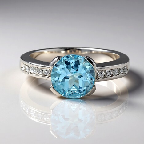 Anello in argento con Topazio Blu Cielo