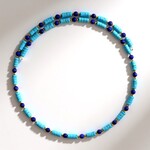 Collana rigida in acciaio con Magnesite Blu (Riya)