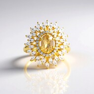 Anillo en plata con Zircón mandarina (Adela Silber)