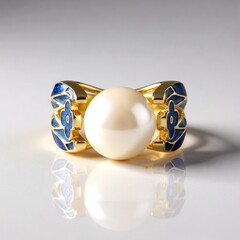 Anello in argento con Perla d'Acqua Dolce Bianca (Adela Silber)
