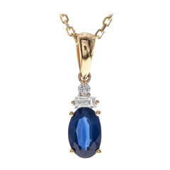 Blauer Ceylon-Saphir-Goldhalskette