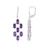 Pendientes en plata con Amatista (KM by Juwelo)