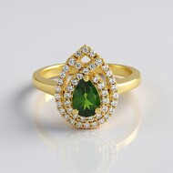 Russian Diopside Silver Ring