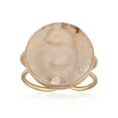 White Agate Silver Ring