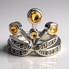 Anello in argento con Citrino (Annette classic)